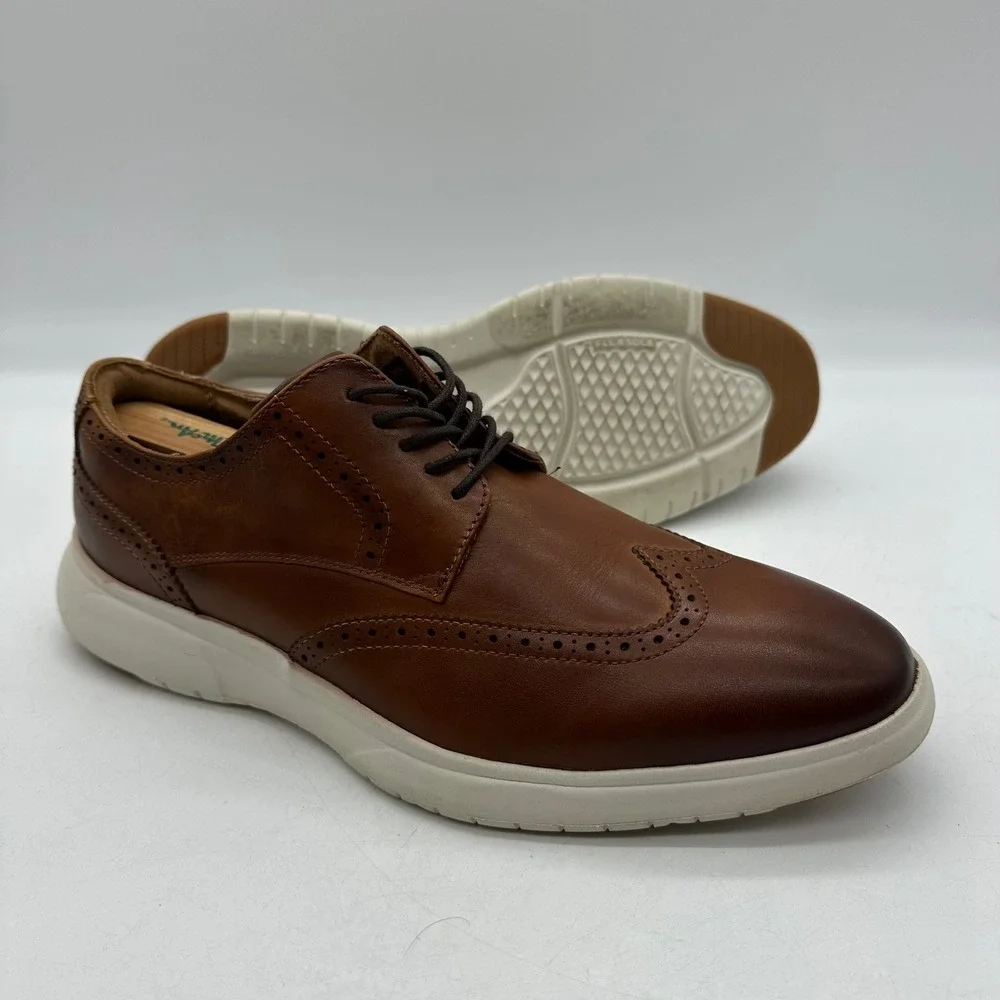 Florsheim 11768-229 Mens 8.5M Cognac Brown Leather Dash Wingtip Oxford Shoes